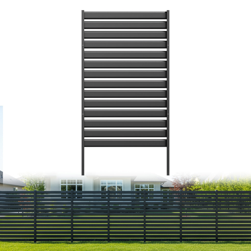 No-Dig Metal Privacy Screen Fence, 38"W x 60"/72"H, Outdoor Patio Air Conditioner Shield, for Pool Equipment, Trash Can Enclosure & Courtyard