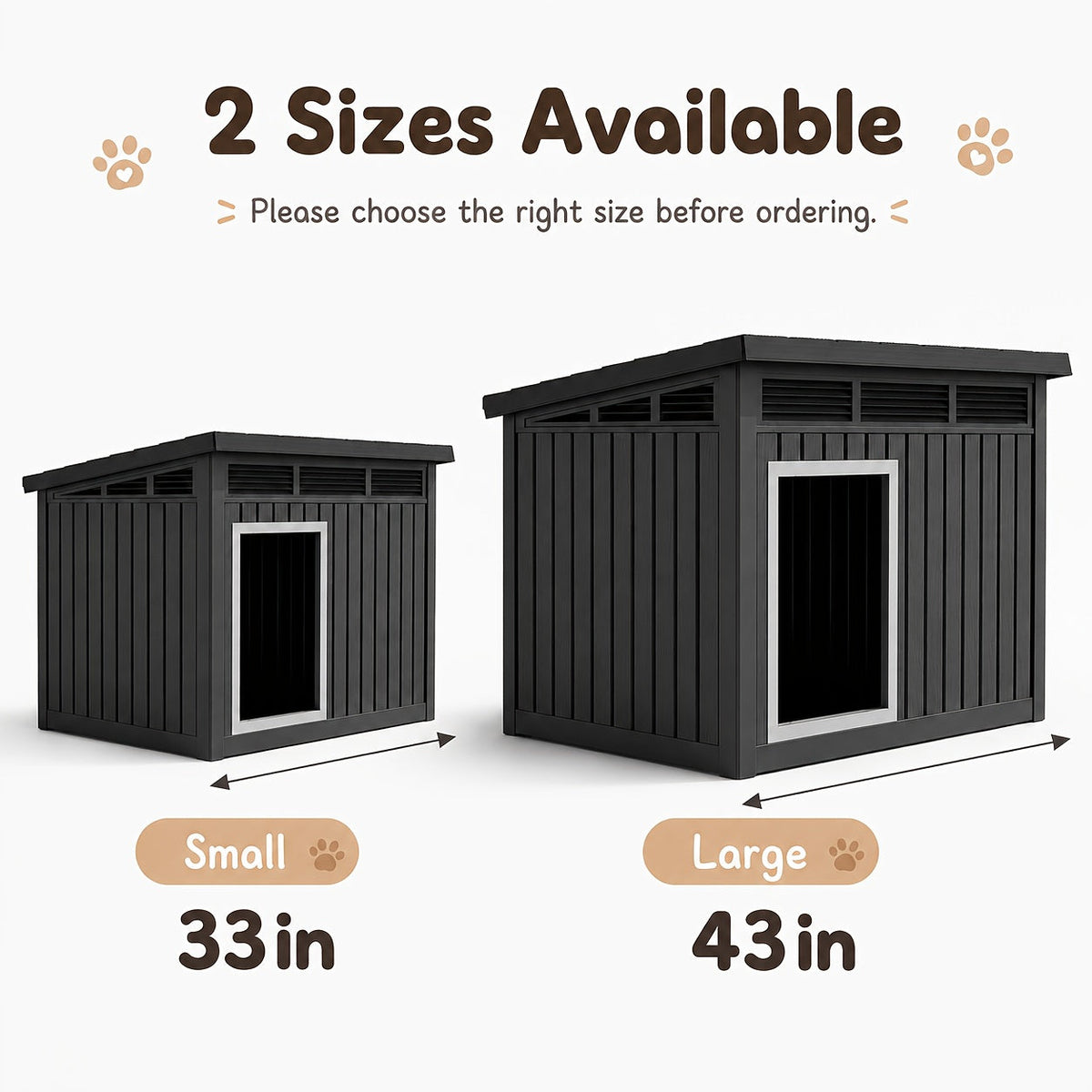 XXXL Outdoor Resin Dog House, Slant-Roof with Gas-Lift Ventilated Canopy, StormProof UV-Resistant All-Weather Shelter for Large Dogs & Multi-Pet Households, Indoor Outdoor Dog Villa, Quick Assembly