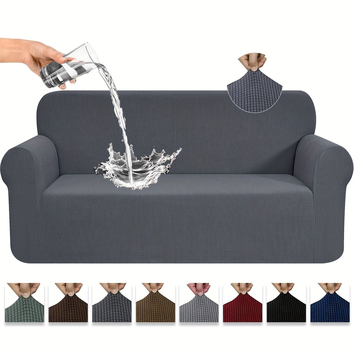 Thickened Jacquard Sofa Cover - Full Coverage Elastic Sofa Protector - Anti-Scratch & Pet-Friendly - Armchair, Loveseat, 3-Seater & 4-Seater - 13 Colors