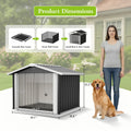 2-in-1 Metal Dog House & Storage Shed 39.7" x 35.8" x 33.3" Weather-Resistant Sloped Roof Elevated Floor Ventilation & PVC Door for Medium to Large Dogs – 30-Min Assembly