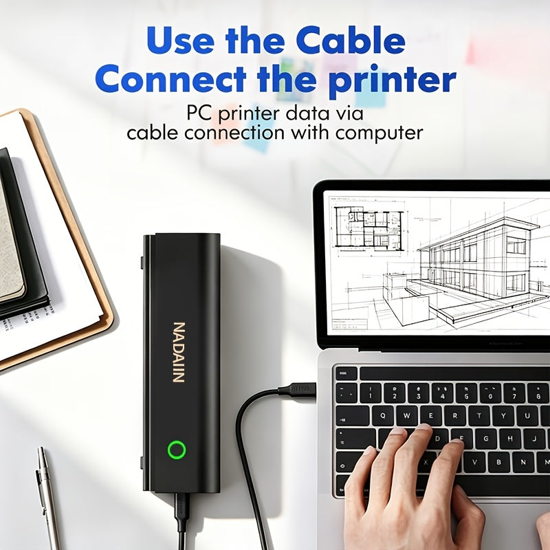 Portable Inkless Thermal Printer A4 with Paper Tray, Wireless Mobile Printer, Supports 8.5x11 Letter/A4 Paper, Compatible with iPhone, Android, Laptop, Home, Office, School, Travel