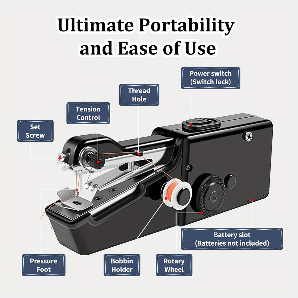 Handheld Mini Sewing Machine 36-Piece Set, Cordless Portable Electric Sewing Kit for Beginners, Adults, Home, Travel, and Clothes Repair (Purple, Black, White, Pink)