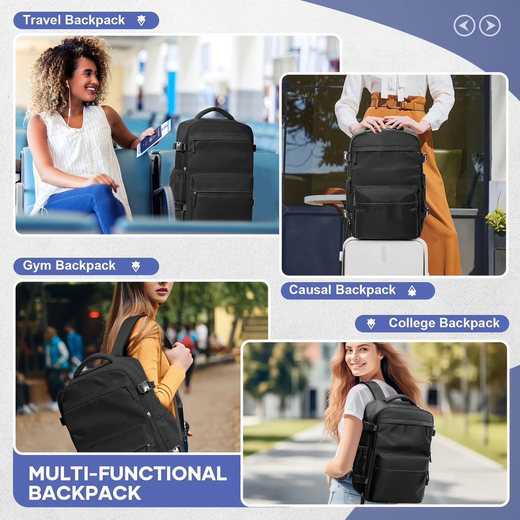 Vacuum Seal Travel Backpack with Air Pump – Expandable Large-Capacity Compression Space-Saver Laptop Carry-On Bag, Oxford Cloth for Men and Women, Hiking, Camping, and Travel