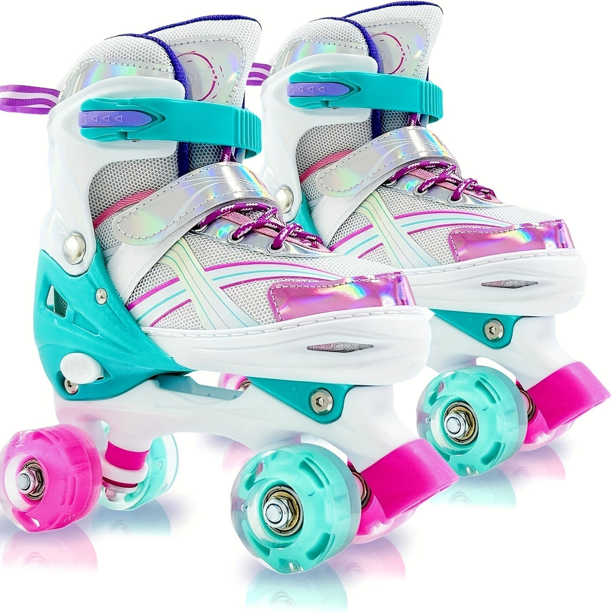 Kids Adjustable Roller Skates, 3 Sizes, Breathable Mesh, Beginner Roller Skates for Children, 6 Colors, Small/Medium/Large, Sizes for Little Kids, Big Kids, and Youth, Boys and Girls, Outdoor and Indoor Skating