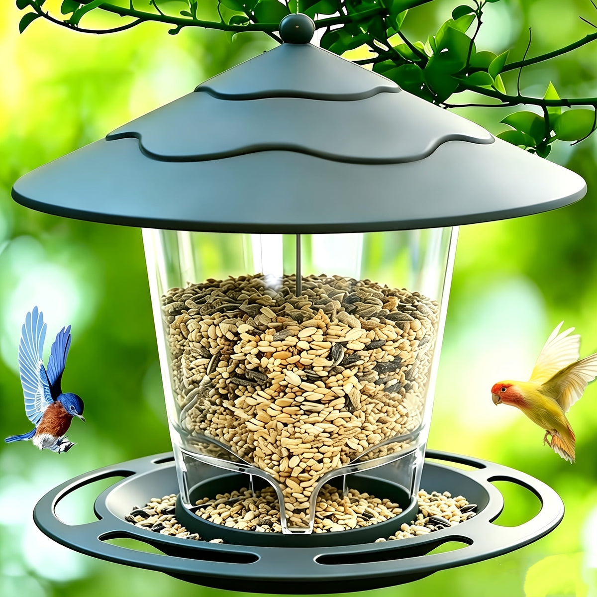 Minimalist 3D Hummingbird Feeder: Outdoor Garden Hanging Automatic Nectar Feeder for Wild Birds – Modern Design Backyard Patio Wildlife Feeding Station