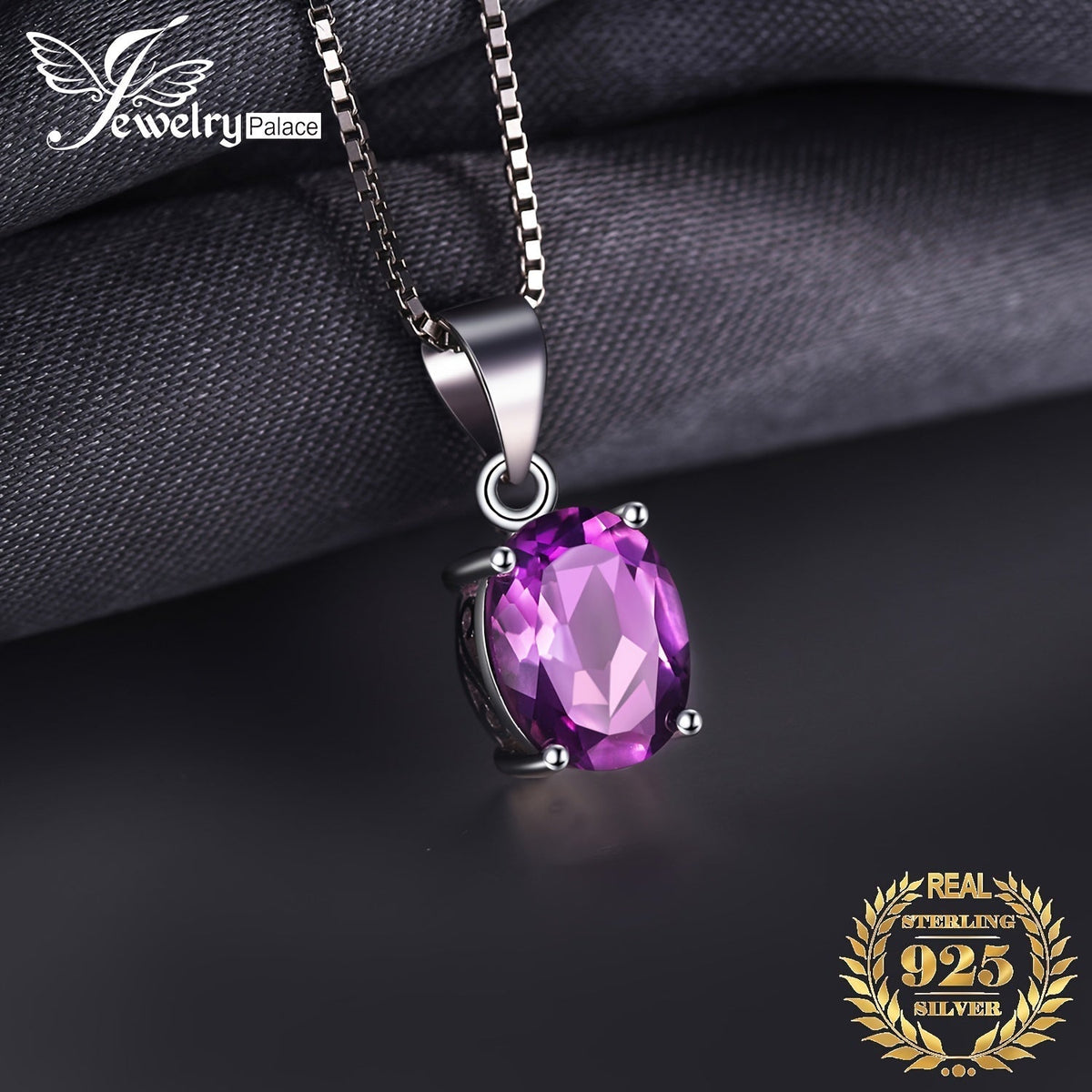 925 Sterling Silver Natural Gemstone Oval Cut Pendant Necklace for Women – Amethyst, Citrine, Garnet, Peridot, Topaz Multi-Faceted Fine Jewelry, Elegant Daily Gift for Girls