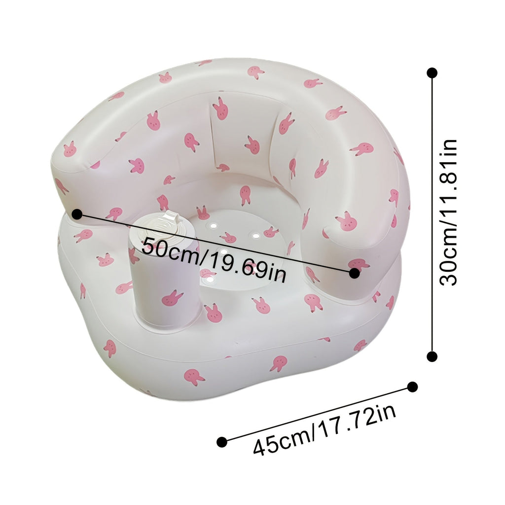 Inflatable Baby Toddler Floor Seat with Air Pump Portable Cushion for Learning to Sit Feeding Camping Travel – Cute Animal Design 0-3 Years