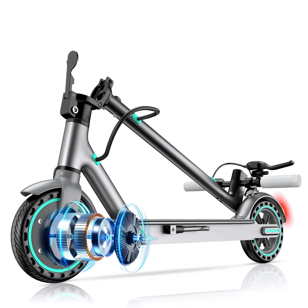 Foldable Electric Scooter for Adults, 350W Brushless Motor, Dual Drum Brakes, 8.5-Inch Solid Tires, 3-Speed LCD Display, 265 lbs Max Load, 3-Second Folding Portable Urban Commuter E-Scooter