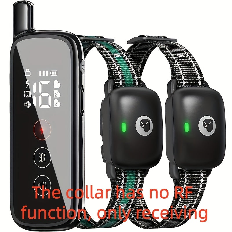 Dog Training Collar with Remote – IP68 Waterproof Rechargeable E-Collar for Small, Medium, and Large Dogs, 3 Safe Training Modes (Beep, Vibration, Shock), 1640ft Range, Black
