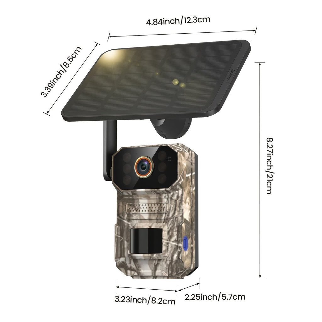 4G LTE Solar Trail Camera 1920P HD – Cellular Wildlife Camera with PIR Motion Sensor, Infrared Night Vision, Two-Way Audio, Remote Access, No WiFi Required, IP65 Waterproof, Solar Powered