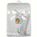 Double-Layer Bubble Stroller Blanket & Baby Outing Wrap, Soft Warm Solid Color Doudou Blanket for Newborns & Infants, 6 Colors Including Grey Pink Blue Green White & Purple