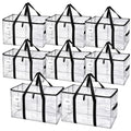 8-Pack Extra Large Moving Bags with Lids 50 Lb Capacity Heavy Duty Storage Totes Strong Handles and Zippers for Moving Clothes Blankets Seasonal Storage Transparent