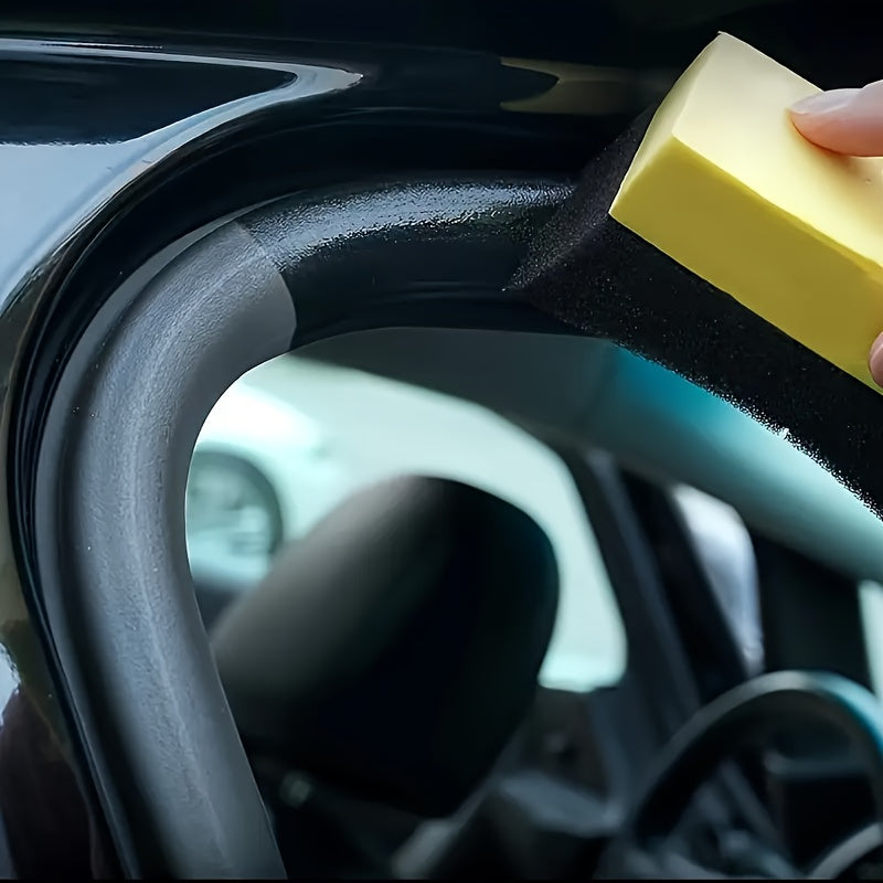 Car Plastic & Rubber Repair Cream All-in-One Trim Restorer Scratch Remover Tire Shine Wax, Anti-Cracking Anti-Aging Formula for Interior & Exterior Car Detailing, Includes Sponge