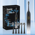 Sonic Electric Toothbrush IPX8 Waterproof USB Rechargeable with 5 Replacement Brush Heads, Smart Timer, Metal Shaft, for Adults, Men, Women, Couple Style, Rechargeable Oral Care