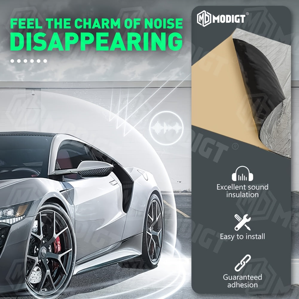Car Sound Deadener & Heat Shield Mat 22/26 Sqft – Self-Adhesive Aluminum Foil Noise Reduction Insulation, Easy to Cut & Install for Floor, Door, and Trunk, Free Installation Tools Included