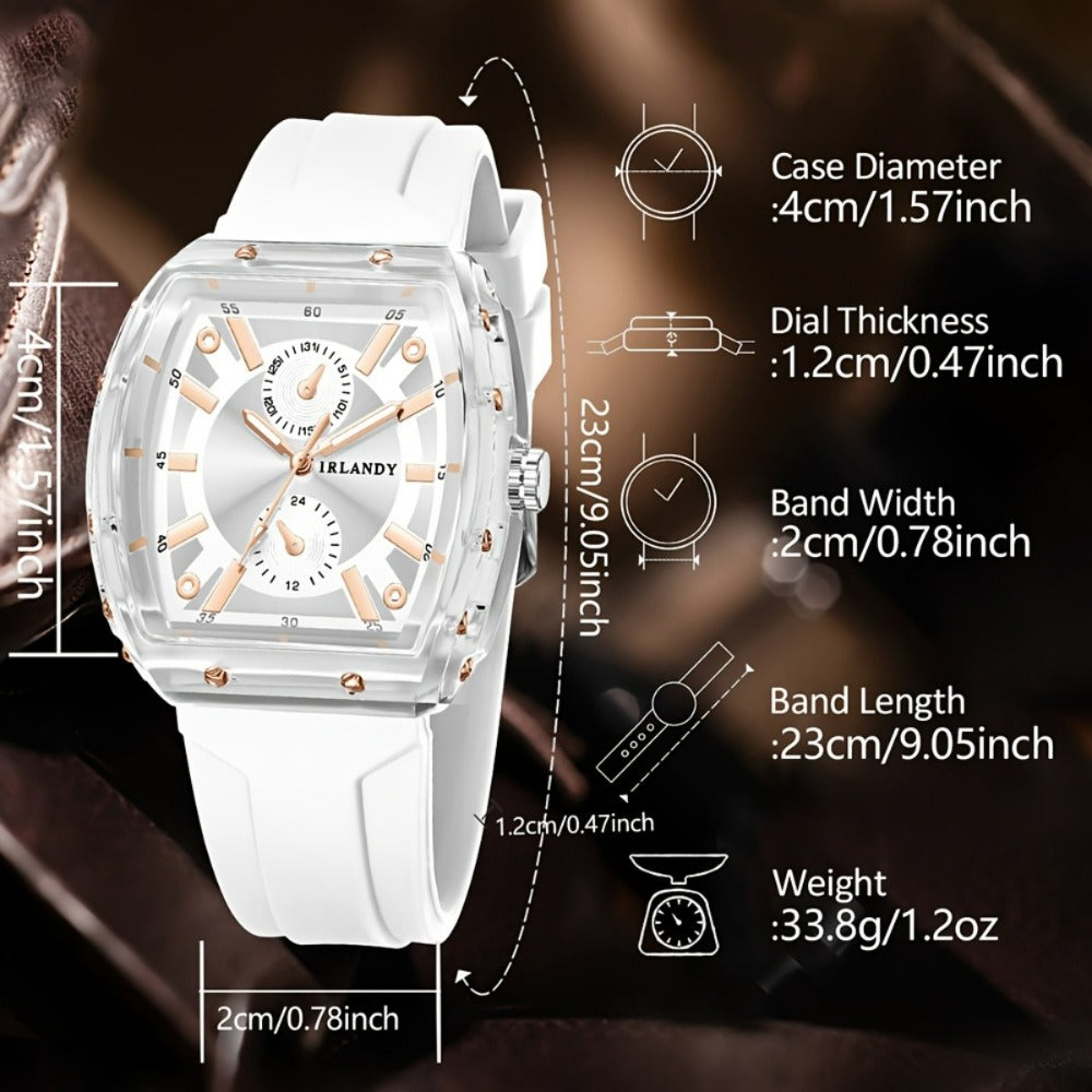Men's Minimalist Quartz Watch with Silicone Strap - Round Dial Alloy Case Fashion Casual Sports Business Wristwatch for Men, 5 Colors: White, Black, Green, Blue, Brown