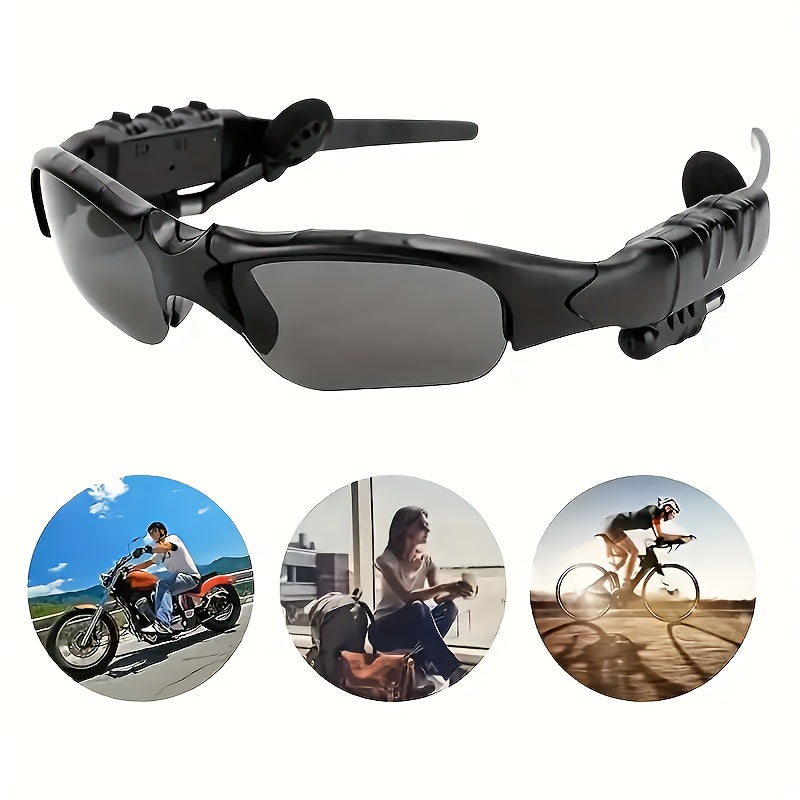Bluetooth 5.4 Smart Audio Glasses Wireless Headset – Hands-Free Calls & Music, Built-In Condenser Mic, Volume Control, USB Charging, 80mAh Battery, Open-Ear Wearable Tech Eyewear for Men & Women