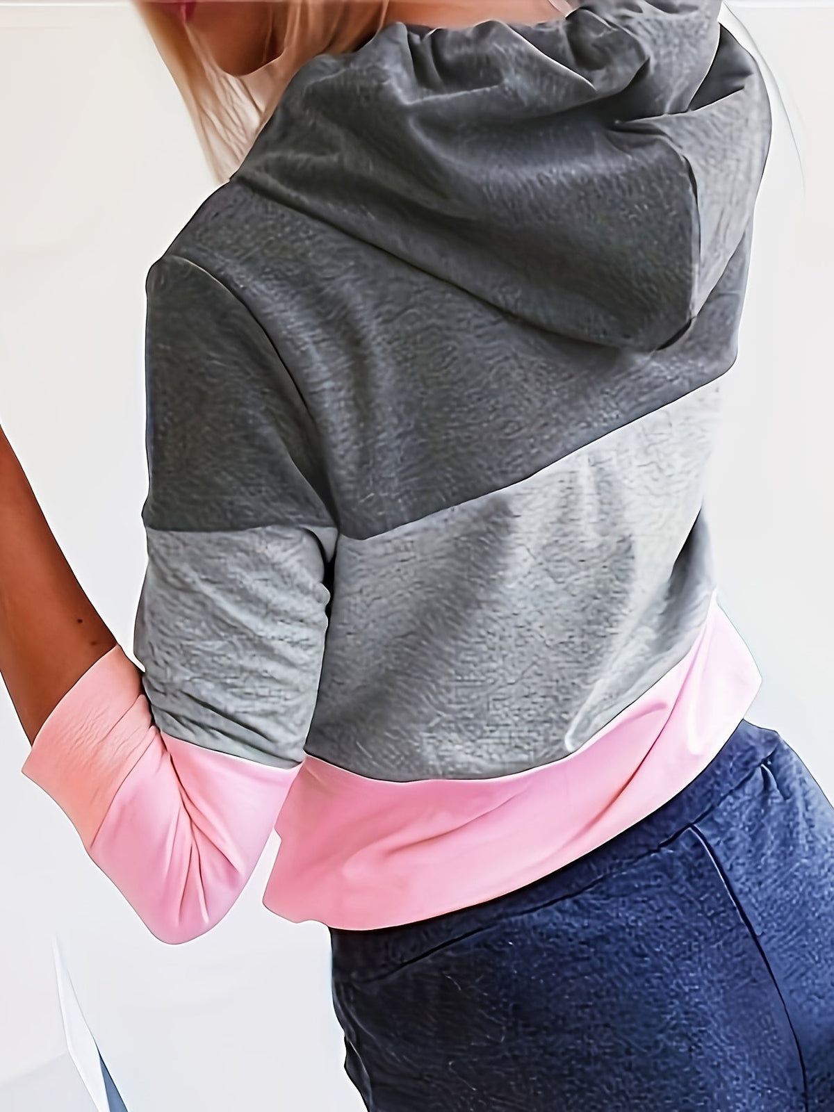 Women's Color Block Drawstring Hoodie Casual Long Sleeve Patchwork Pullover Sweatshirt Streetwear S-XXL Multiple Colors