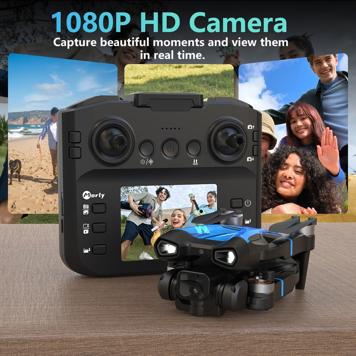Drone with Camera for Adults, Brushless Motor, Dual Camera with Screen Remote Controller, Altitude Hold, 3D Flips, Headless Mode, SD Card Support, 3 Speeds, One-Key Takeoff & Landing – RC Quadcopter for Beginners & Adults