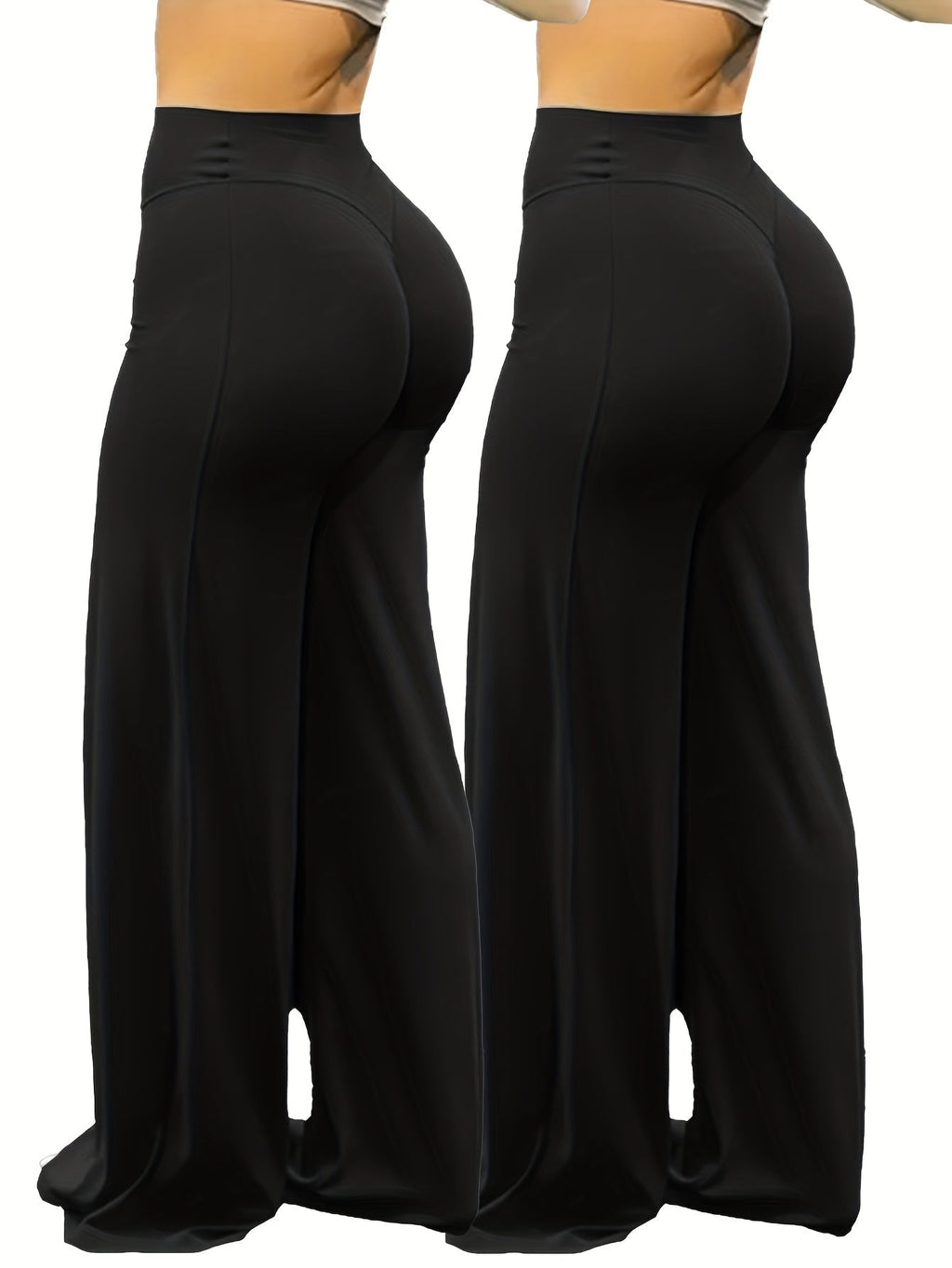 High-Waisted Wide-Leg Yoga Pants with Full Coverage and High Elasticity - Plus-Size Flare Leggings for Gym Fitness, Training, and Casual Wear, Suitable for All Seasons, S-XL