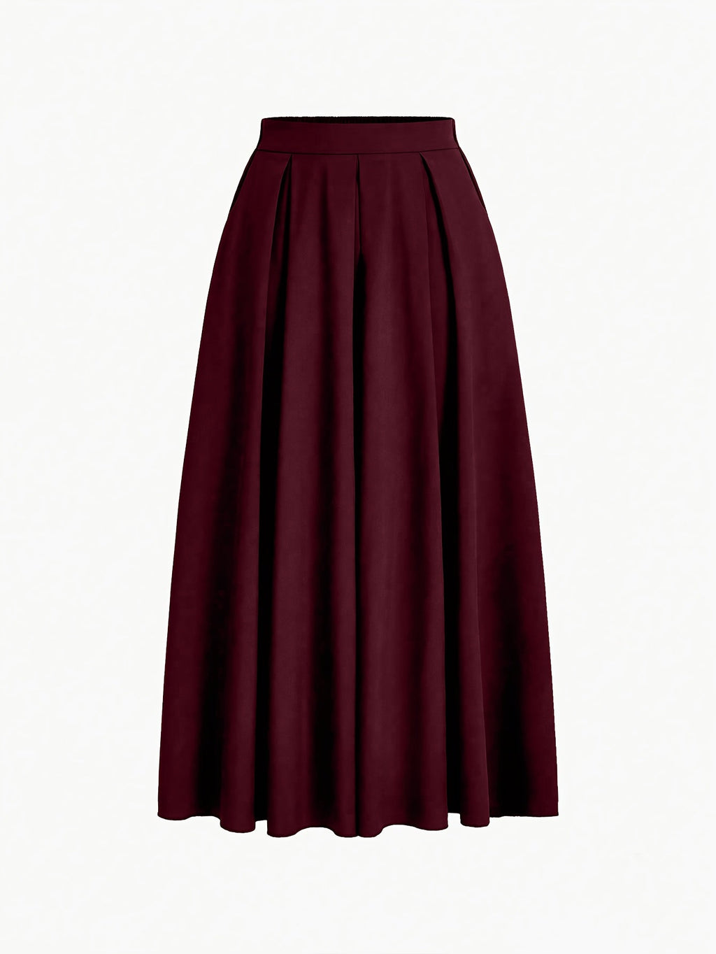Women's High-Waisted A-Line Maxi Skirt, Solid Color Flowy Elegant Long Skirt, 97% Polyester Stretch Casual All-Season Skirt, XS-XXL