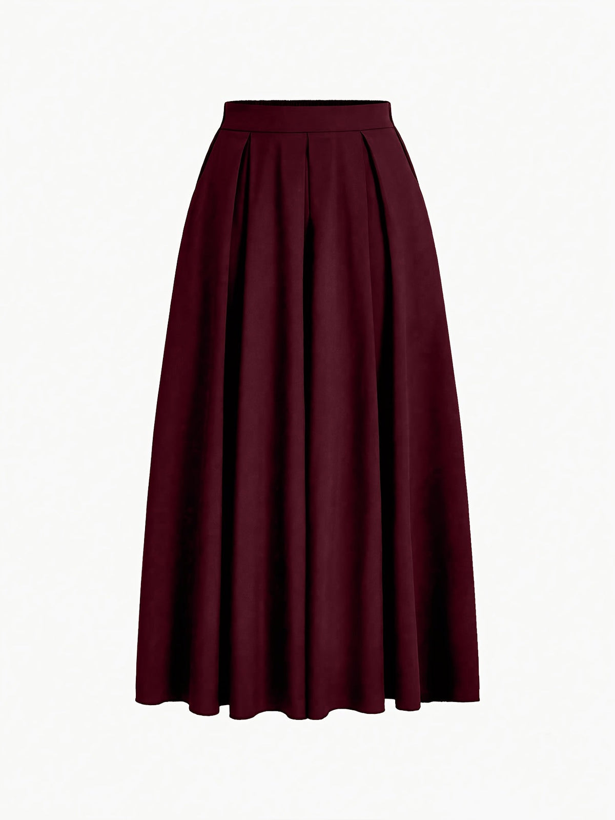 Women's High-Waisted A-Line Maxi Skirt, Solid Color Flowy Elegant Long Skirt, 97% Polyester Stretch Casual All-Season Skirt, XS-XXL