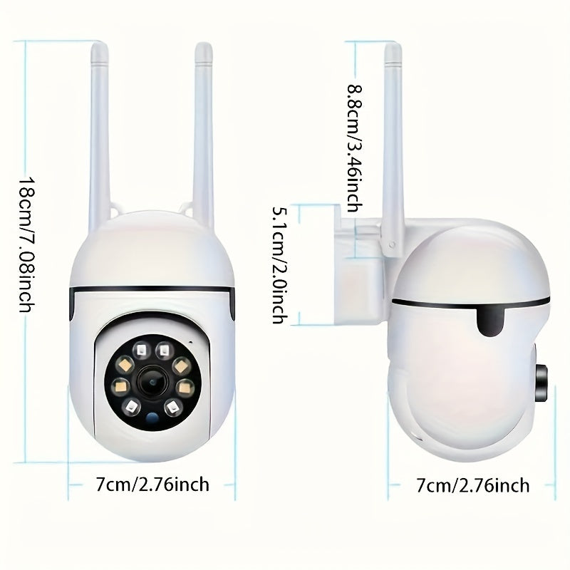 WiFi Security Camera 2-Pack 3MP Full HD - Night Vision, 2-Way Audio, Motion Detection & Real-Time Alerts, IP54 Waterproof Indoor/Outdoor Surveillance Camera with App Remote Access & USB