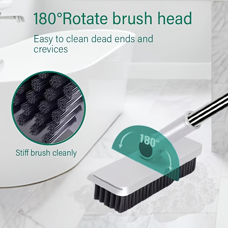 2-in-1 Broom and Dustpan Set, Long Handle, Foldable, Non-Stick Hair, Hard Floor Sweeper, Rotatable Combo for Home, Living Room, Bedroom, Bathroom, Outdoor