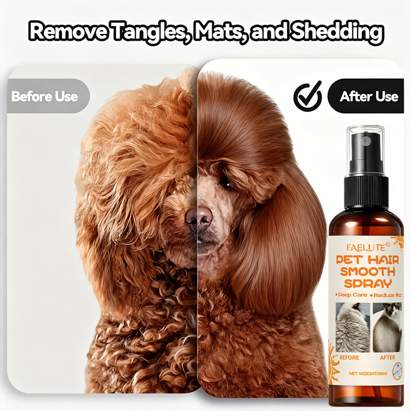 FEALUTE 10-in-1 Leave-In Detangling Spray for Dogs & Cats - Botanical Oils, Aloe & Vitamin E - Removes Knots, Tames Frizz, Moisturizes, Adds Shine - No-Rinse Pet Coat Grooming Mist for All Coat Types