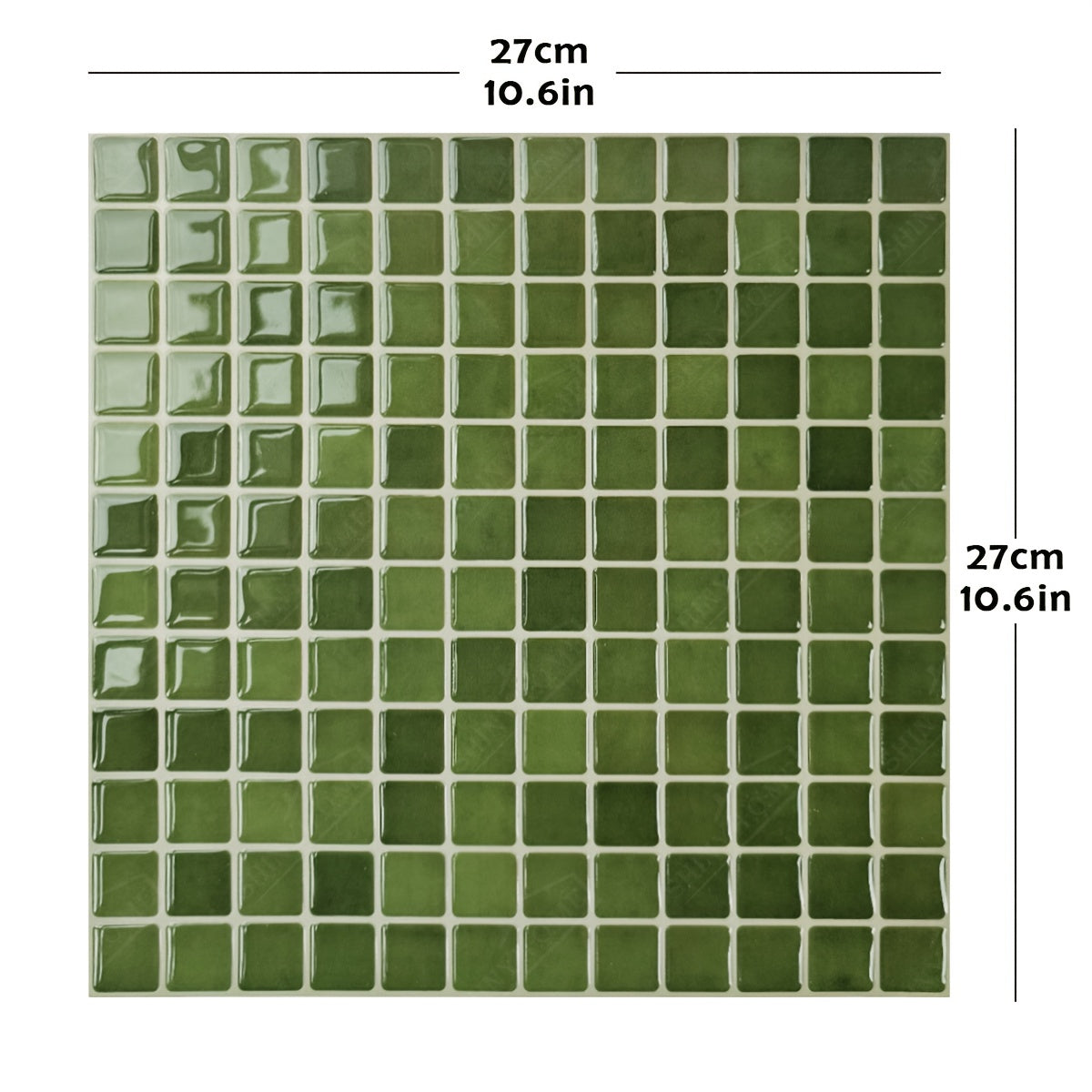 Peel & Stick Waterproof Backsplash Wallpaper – 10 Sheets Self-Adhesive Removable No-Glue Wall Covering for Kitchen & Bathroom in 6 Colors (Polyurethane)