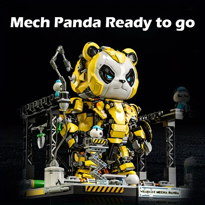 2198pcs Mecha Panda Building Blocks Set - Cool Transforming Robot Puzzle Toy for Kids & Adults, Creative STEM Brick Kit, Perfect Christmas Birthday Gift, Living Room Display Model