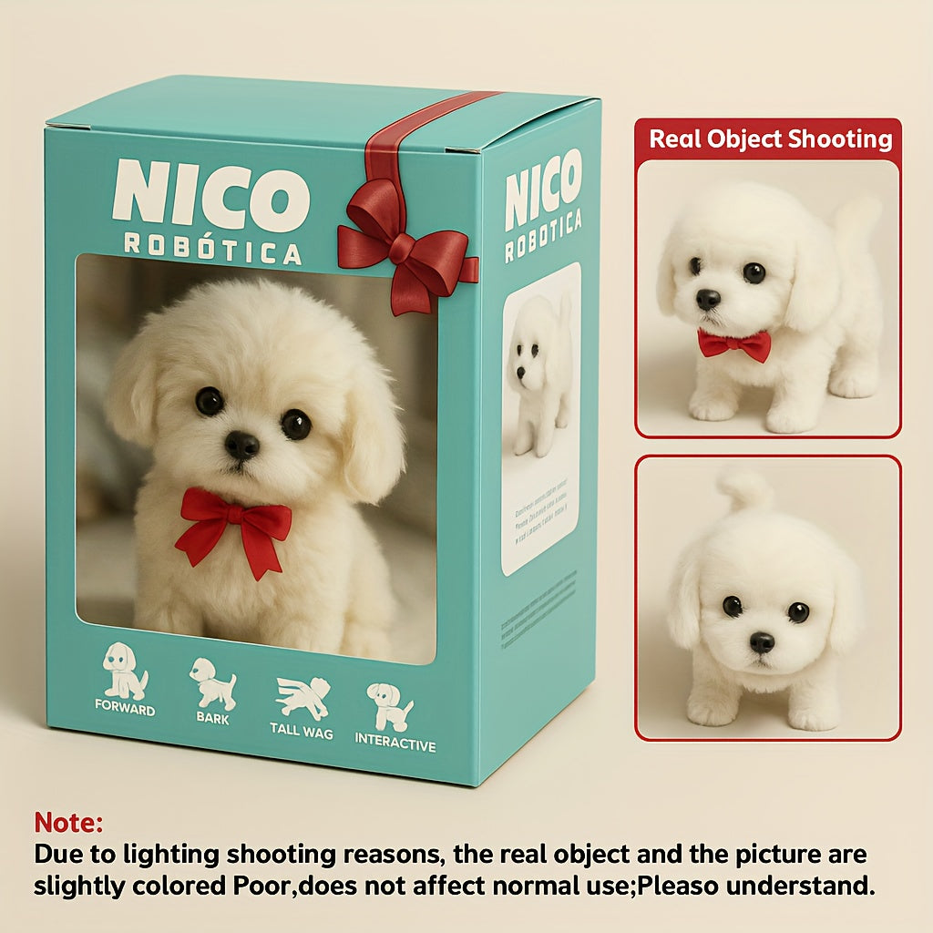 Interactive Robotic Plush White Labrador Puppy Toy: Walks, Barks, and Wags Tail, Realistic Electronic Pet Dog in Gift Box, Birthday or Christmas Holiday Gift for Boys and Girls Ages 3 and Up