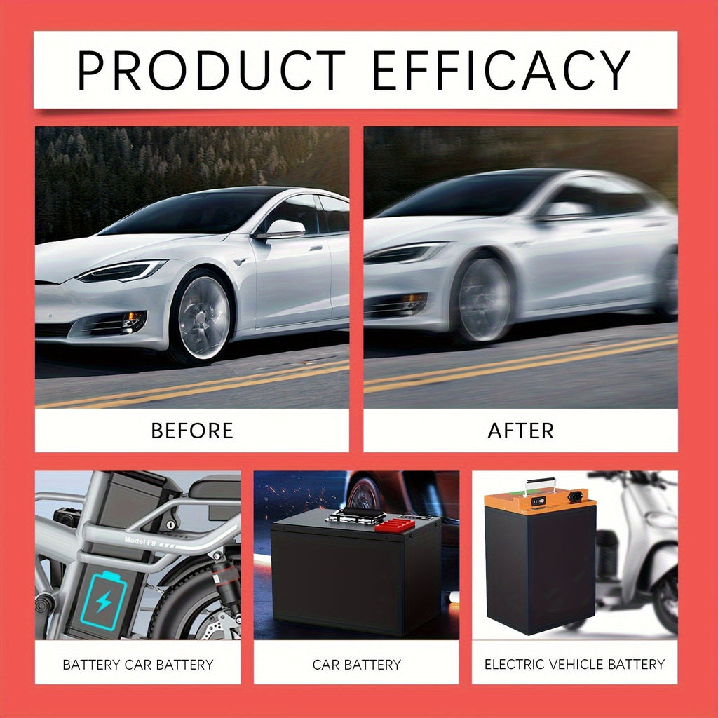 Battery Repair Fluid 3-Pack Restore Lead-Acid & Lithium EV Car Battery Performance Maintenance Solution, Low Odor, Fragrance-Free, Fits All Models, 3.38oz Each