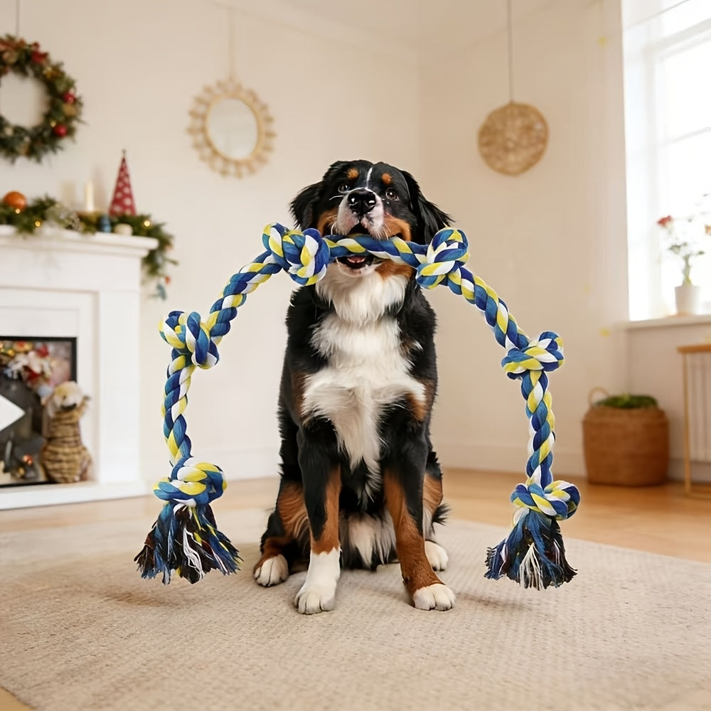 Unbreakable 6-Section Dog Rope Chew Toy – Heavy Duty Tug-of-War Rope for Medium & Large Dogs Over 80 lbs, Teeth-Cleaning Dental Floss Fibers, Non-Toxic Safe Chew Toy for Aggressive Chewers