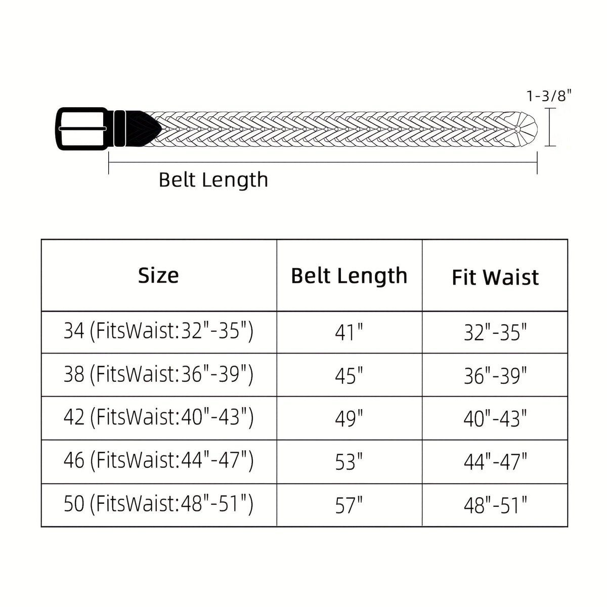 Men's Leather Braided Belt – Woven Hollow Design with Gold Zinc Alloy Buckle, Casual Dress Belt for Golf Pants, Jeans, and Everyday Wear, Sizes 34" to 50", Great Gift for Dad