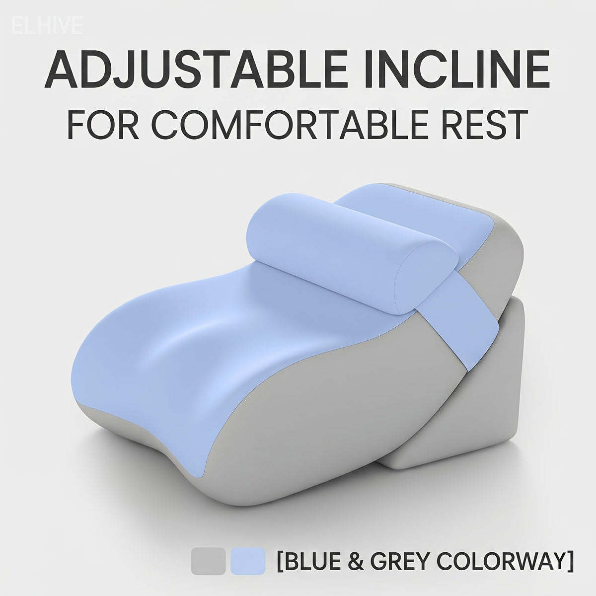 Adjustable Backrest Pillow Set of 3 – Memory Foam Reading Wedge Cushion Multi-Angle Ergonomic Support for Head Neck & Back Lounge Pillow for Bed Gaming TV with Washable Cover