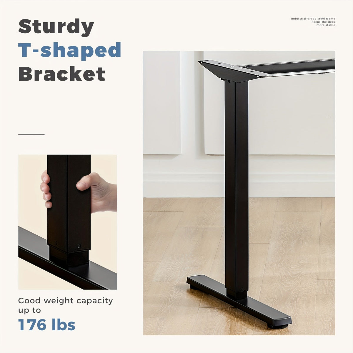 63-Inch Electric Standing Desk – Height-Adjustable Sit-Stand PC Workstation with Wood Desktop, Computer Table for Home Office, Bedroom, and Gaming Room, Suitable for Small Spaces