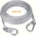 Heavy Duty Dog Tie-Out Cable 250lb with Reflective Design & Stainless Steel Swivel Hook – Tangle-Free Leash for Large Dogs – Yard, Outdoor & Camping – 30ft/50ft/177ft Options – Velora