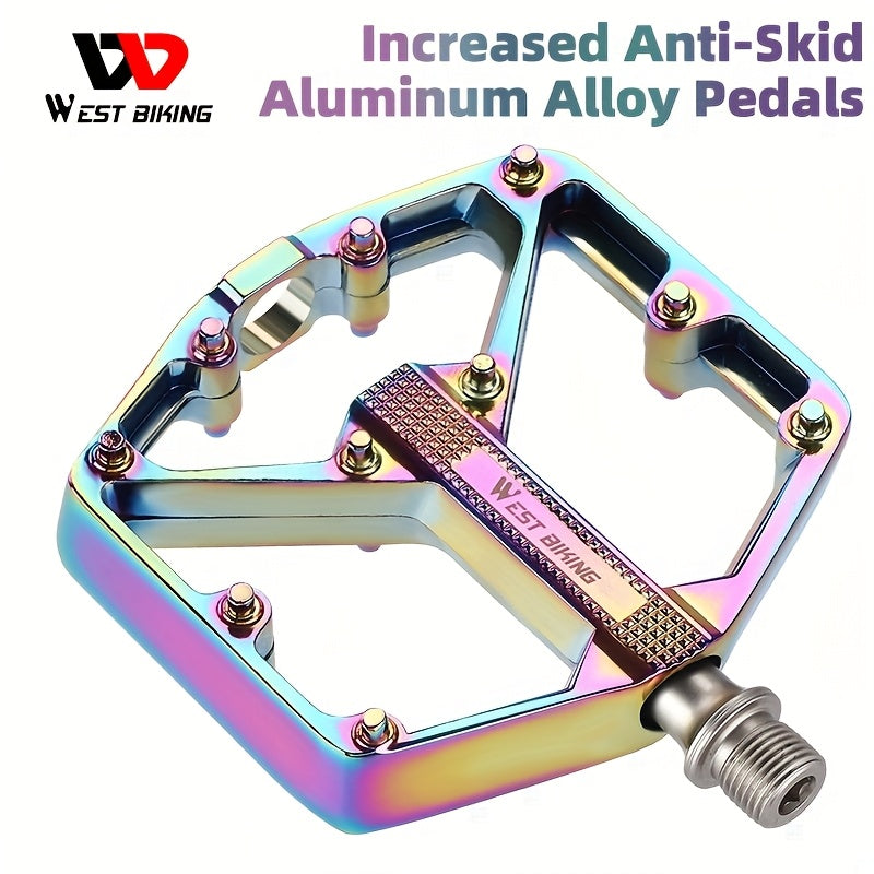 Aluminum Alloy Bike Pedals, 3 Bearings, Non-Slip, Lightweight Bicycle Pedals with Hexagonal Sleeve for Mountain Bikes & Road Bikes – Easy Install, Durable Multi-Color Cycling Accessories, 1 Pair