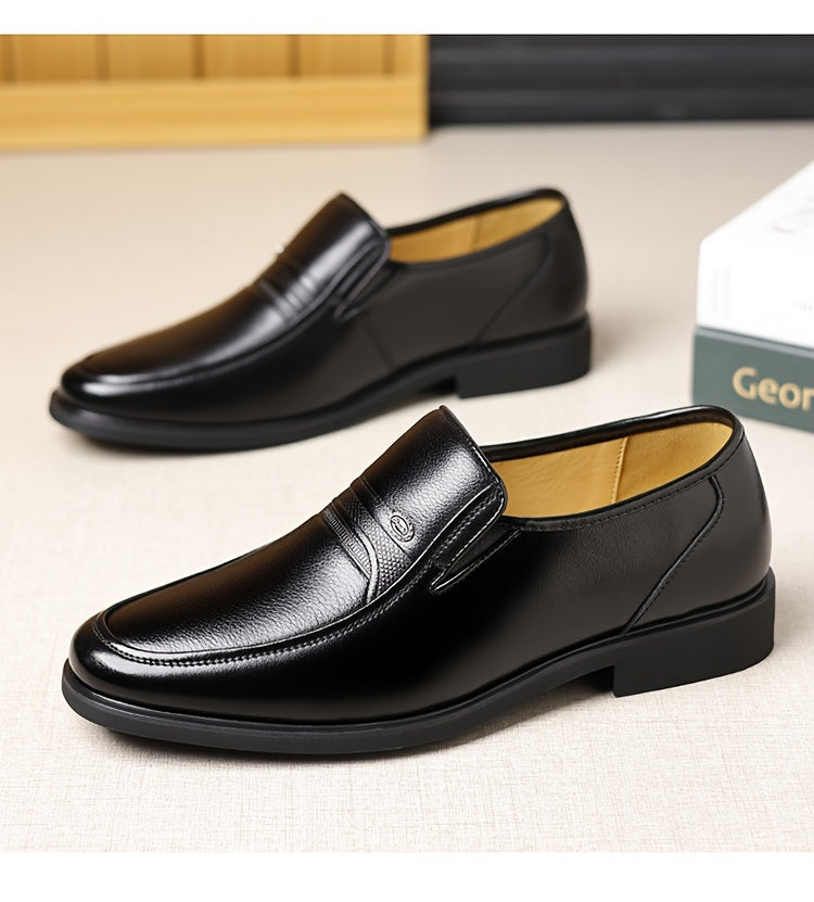 Men's Oxford Dress Shoes Formal Slip-On Business Loafers High-Quality Fashion Leather-Look Footwear for Men Extra Large Sizes US 7-13 Black
