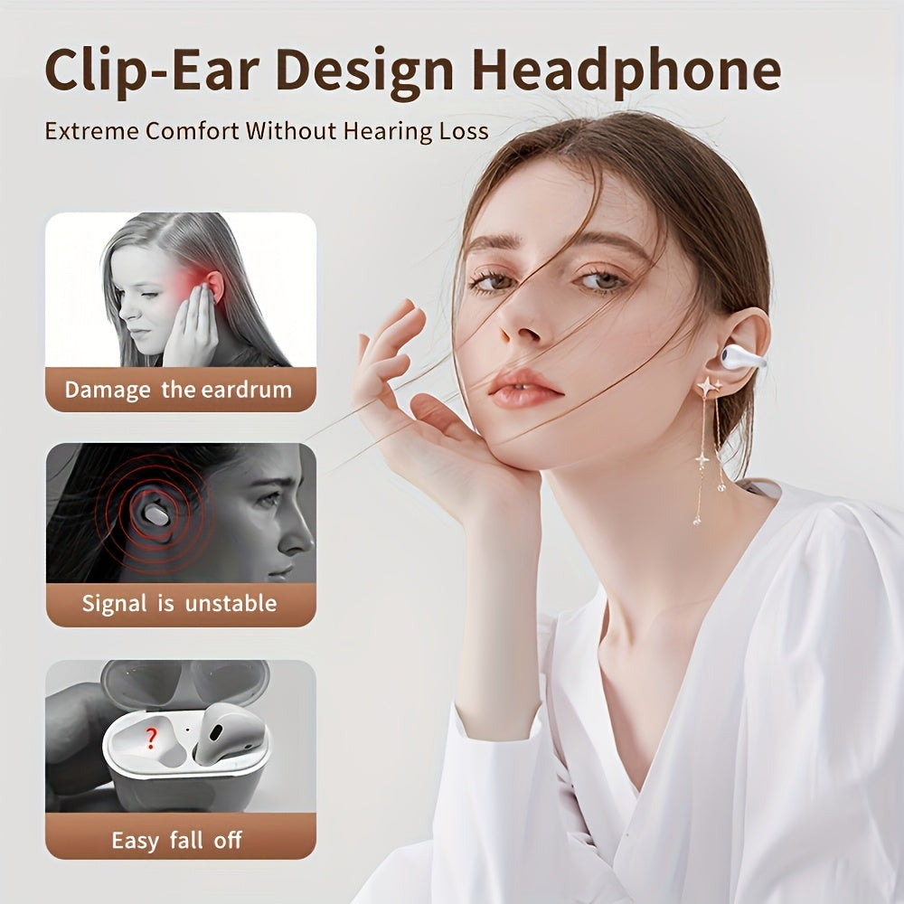 Open-Ear Wireless Earphones Bluetooth 5.4 TWS 360° Ambient Awareness ENC Clear Calls Touch Control All-Day Comfort Sport Fitness Earbuds Secure Fit Truly Open Design
