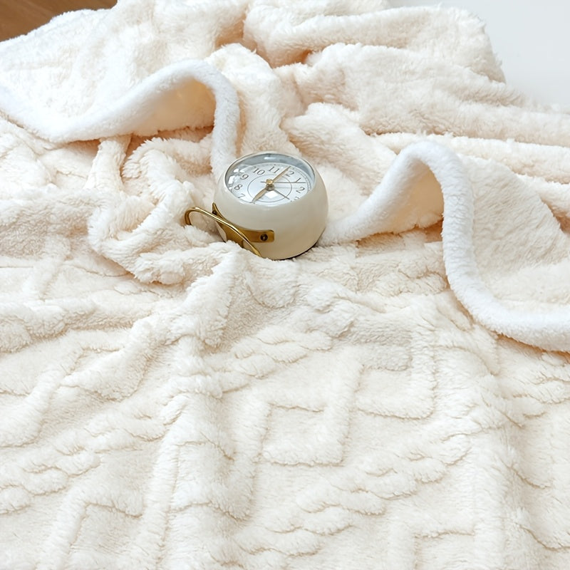 All-Season Thickened Lamb Coral Fleece Blanket - Office Nap, Sofa Cover & Dorm Use - 4 Sizes - Light Blue, Deep Gray & Beige