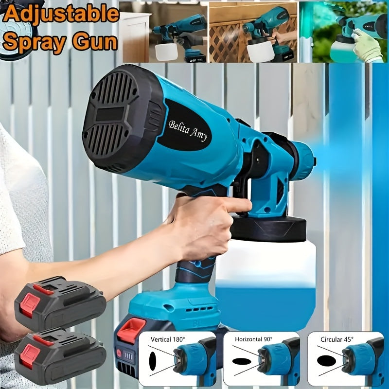 HVLP Electric Paint Sprayer – Airless Spray Gun with 3 Patterns, 27oz Container, Easy Clean for Houses, Furniture, Cabinets, Fences, Walls, Cars & DIY Projects