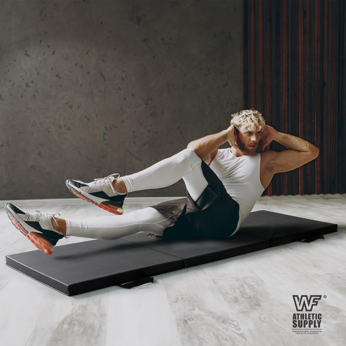 Tri-Fold Exercise Mat, 1.5" Thick with Carrying Handles - High-Density Foam Foldable Gym Mat for Gymnastics, Yoga, MMA, Core Workouts & Stretching, 72" x 24", Easy Storage & Portable