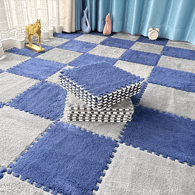 38 Pcs EVA Foam Patchwork Floor Mat Tiles Non-Slip Impact Resistant Interlocking Carpet for Living Room Bedroom Bay Window & Fitness – 8 Colors
