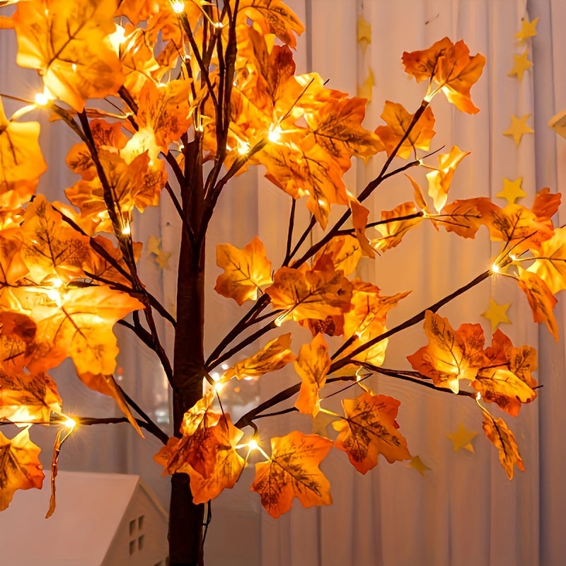 Lighted LED Maple Tree Artificial Floor Lamp – 4 ft 5 ft 6 ft & 7 ft Fall Autumn Tree for Home Festival Party Birthday Wedding & Holiday Decoration