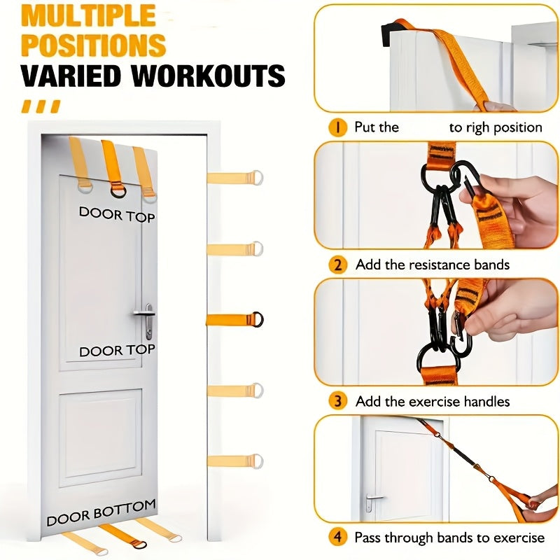 5-Piece Heavy-Duty Resistance Bands Set Up to 225lbs – Includes 3 Resistance Bands, Handles & Door Anchor for Home Gym Deltoid Press, Face Pull, Bicep Curl Workout, Great Fitness Gift