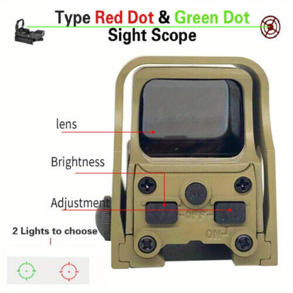 Red & Green Dot Sight Tactical Scope 20mm Rail Mount – Dual Illumination Rifle Scope for Shooting Sports, Hunting, and Airsoft, Brown Finish, Accurate Target Acquisition