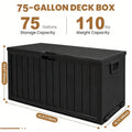 Outdoor Waterproof Storage Box – 35 or 75 Gallon Patio Deck Box, Lidded Weatherproof Storage Chest for Cushions, Pool Toys & Garden Tools, for Backyard, Lawn, Garage & Patio – Nova Mart
