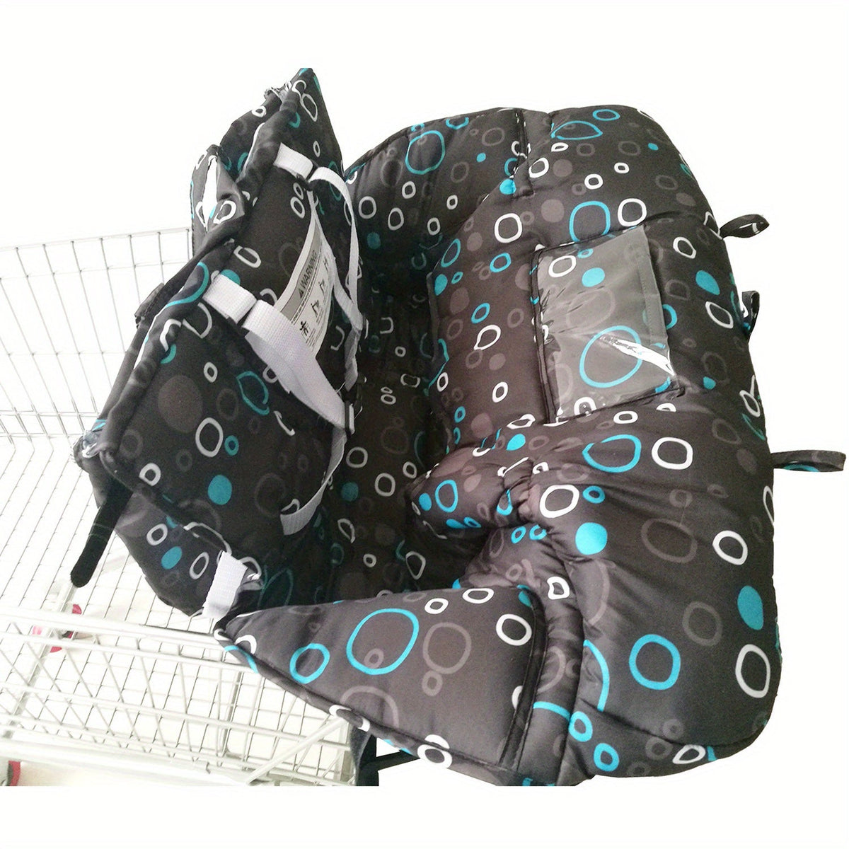 Baby Shopping Cart Cushion & High Chair Cover Protector, Soft Padded Infant Cart Cover for Supermarket Shopping Carts, High Chairs & Trolleys, Grey, Black, Blue & Yellow